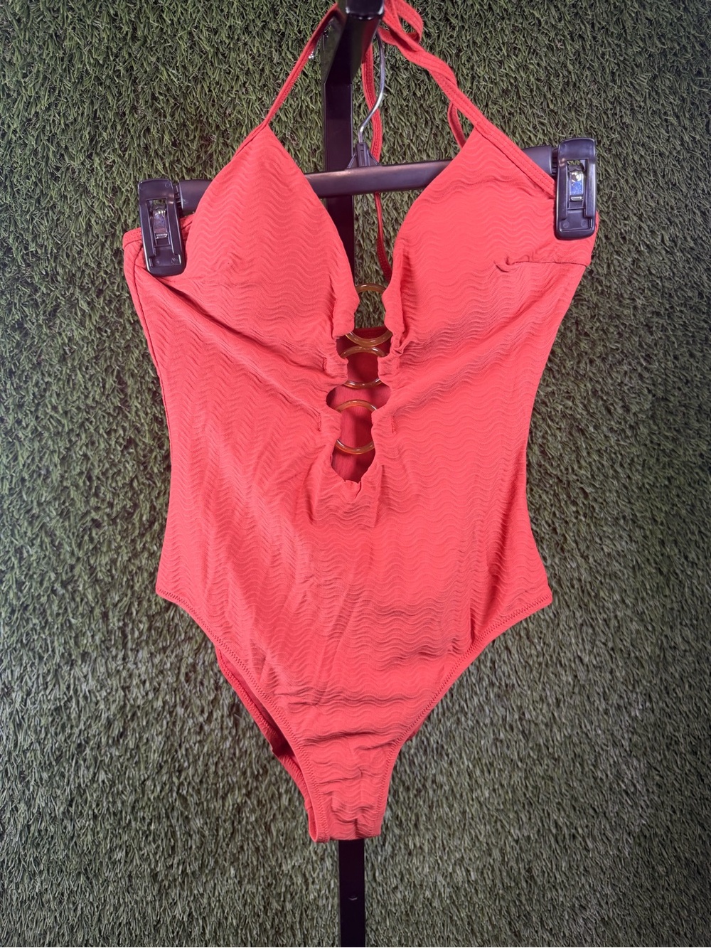 Cupshe Orange One-Piece Swimsuit with Ring Detail